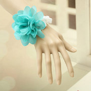 Vintage Lace Blue Big Flower Bracelet For Girlfriend