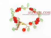 2013 Christmas Design Red and Green Crystal Crocheted Bracelet