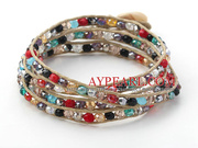 Fashion Style Crystal Woven Wrap Bangle Bracelet 