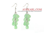 Drop Shape Apple Green Jade Crystal Dangle Earrings is sold at US$ 4.4