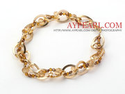Fashion Style BrownPearlCrystal Necklace